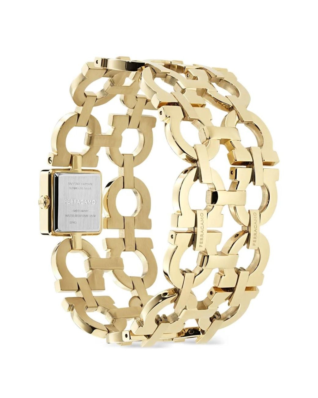 Ferragamo Metallic Montre Double Gancini Catwalk 19 Mm