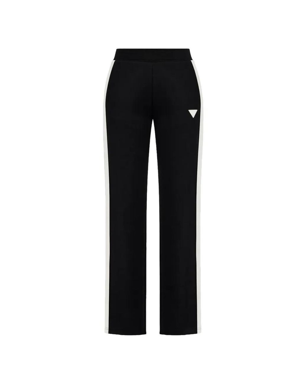 Guess Black Logo-Detail Striped Track Pants