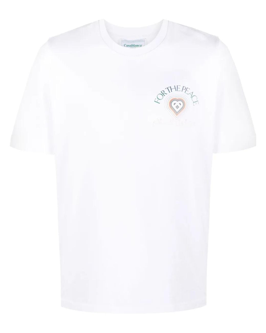 Casablanca White Peace Gradient Graphic-print Organic Cotton-jersey T-shirt for men