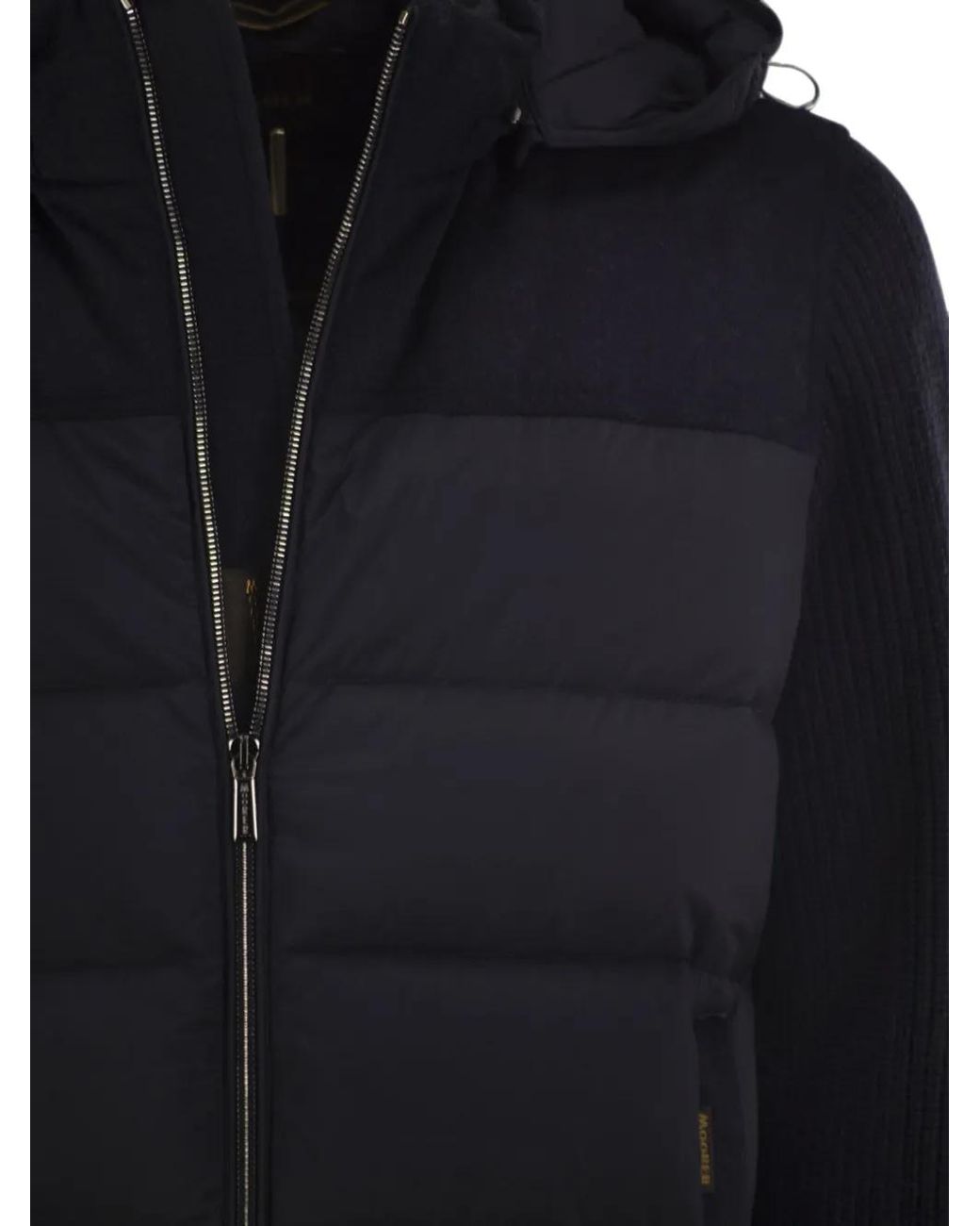Moorer Blue Allori-Lsm Quilted Rib-Knit Jacket for men