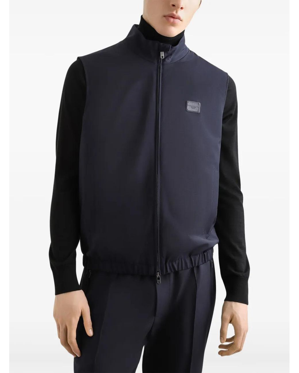 Dolce & Gabbana Blue Woolen Vest With Tag for men