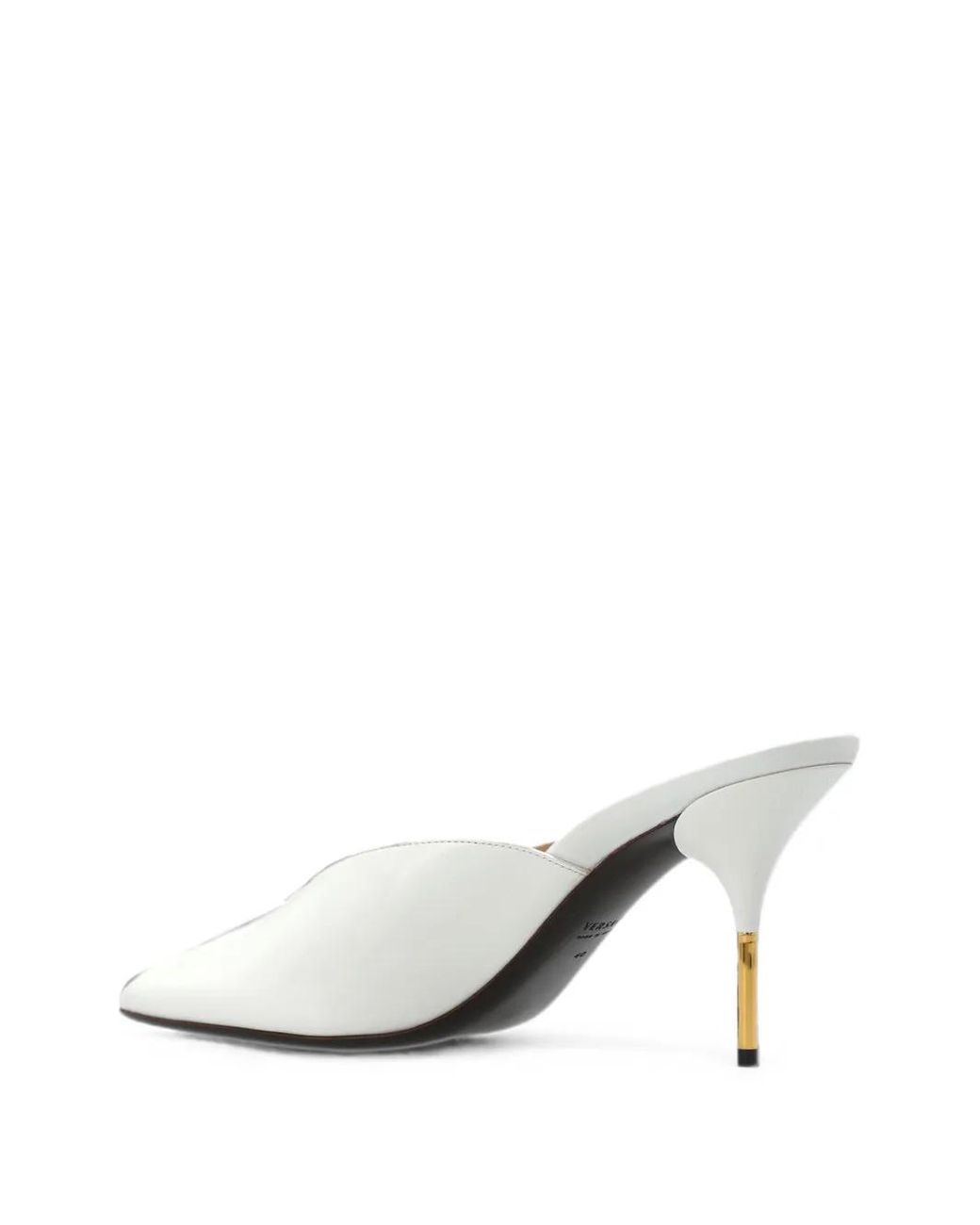 Versace White Nyx Leather Mules 80 Mm