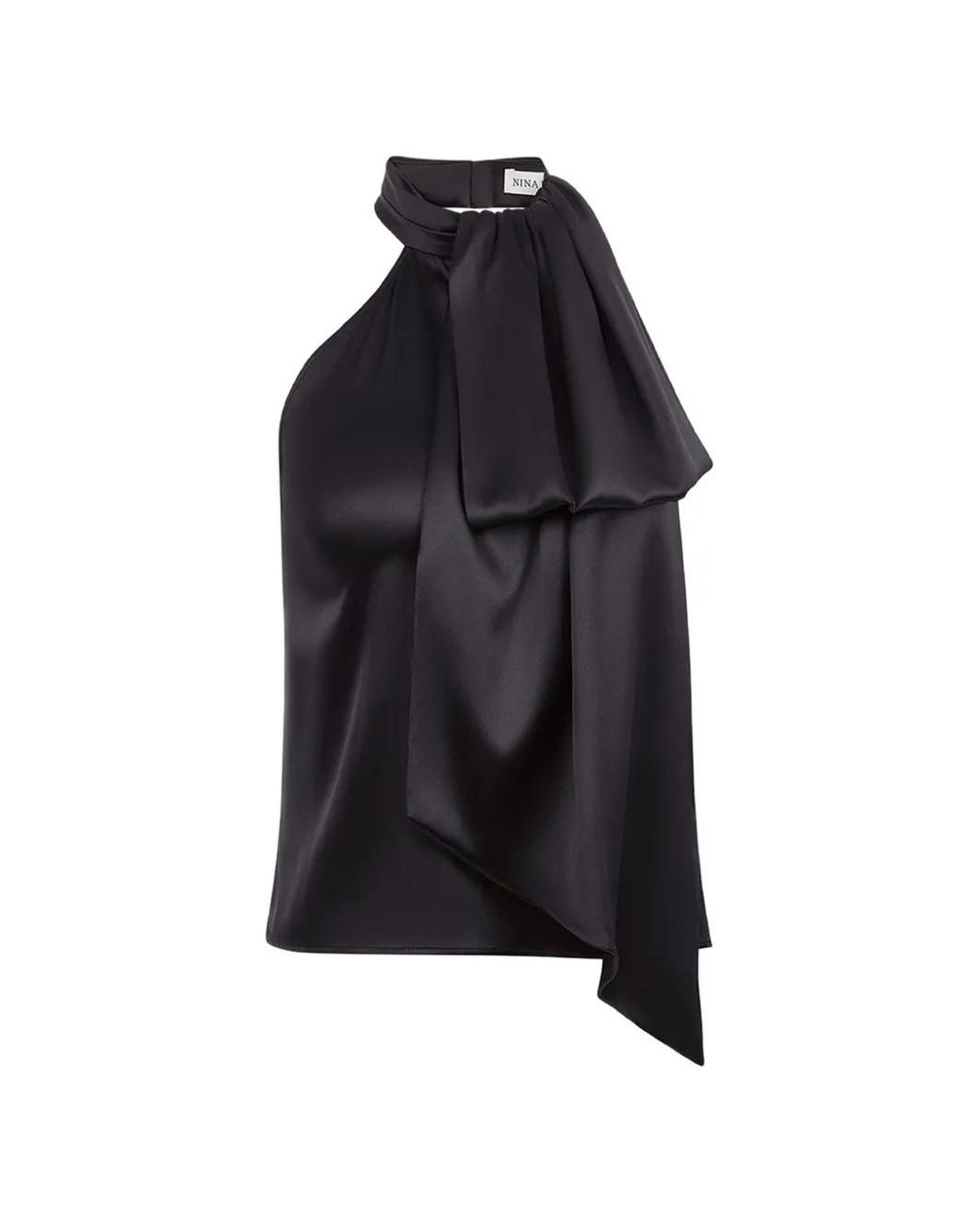 Nina Ricci Black Haut Sans Manches À Dos Nu Drapé