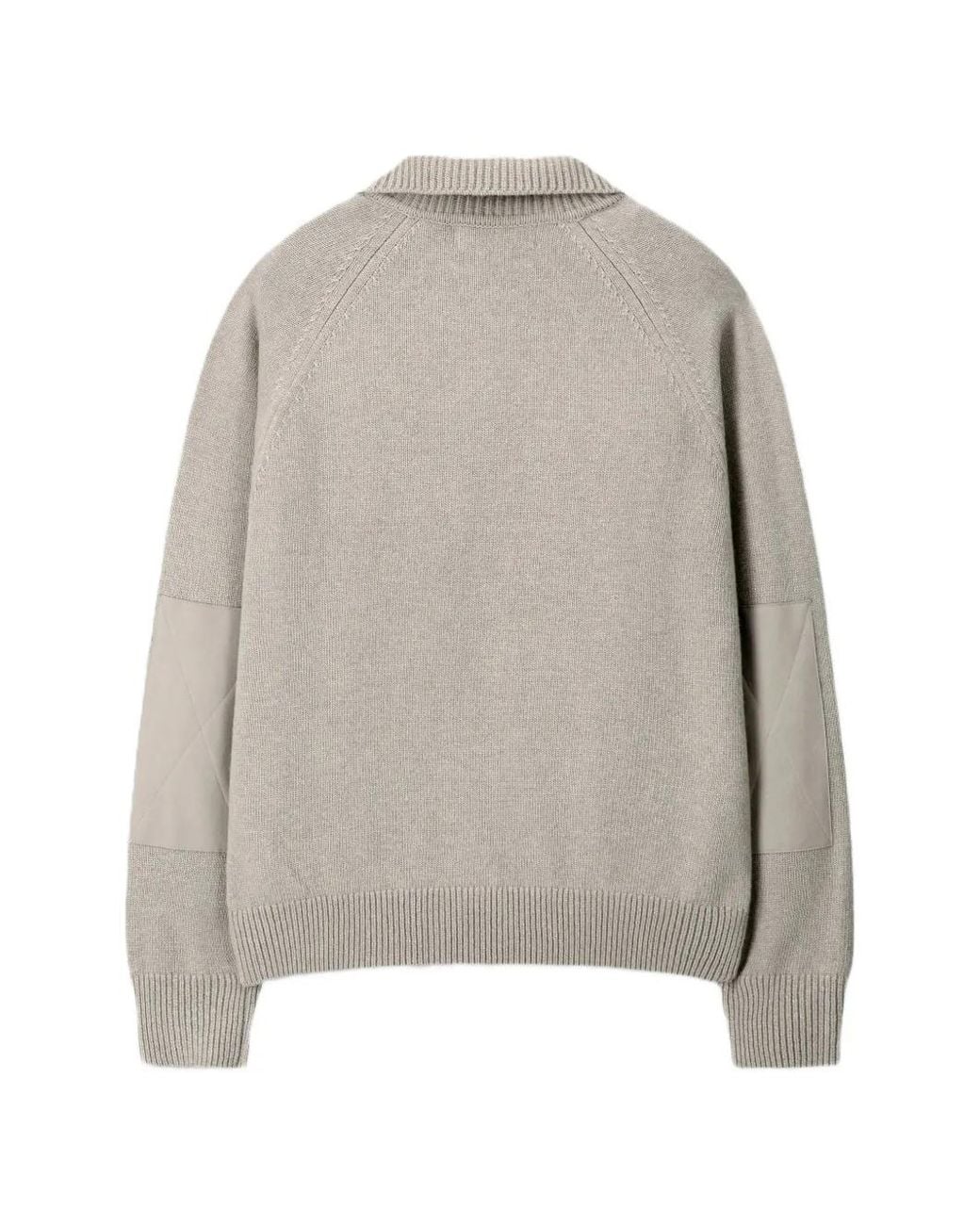 TONYWACK Gray Half-Zip Elbow-Patch Polo Shirt for men