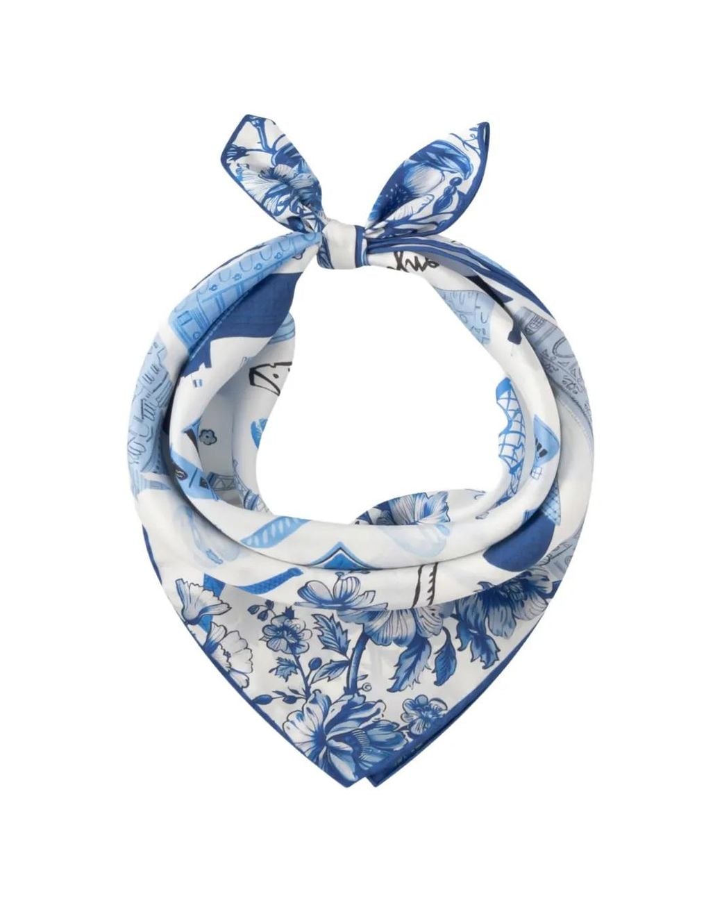 Codello Blue Seidenschal Mit Paris-Print
