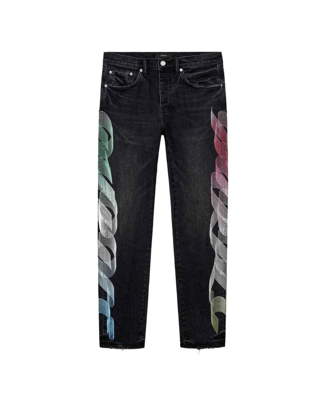 Purple Brand Blue P005 Gradient Logo Jeans for men