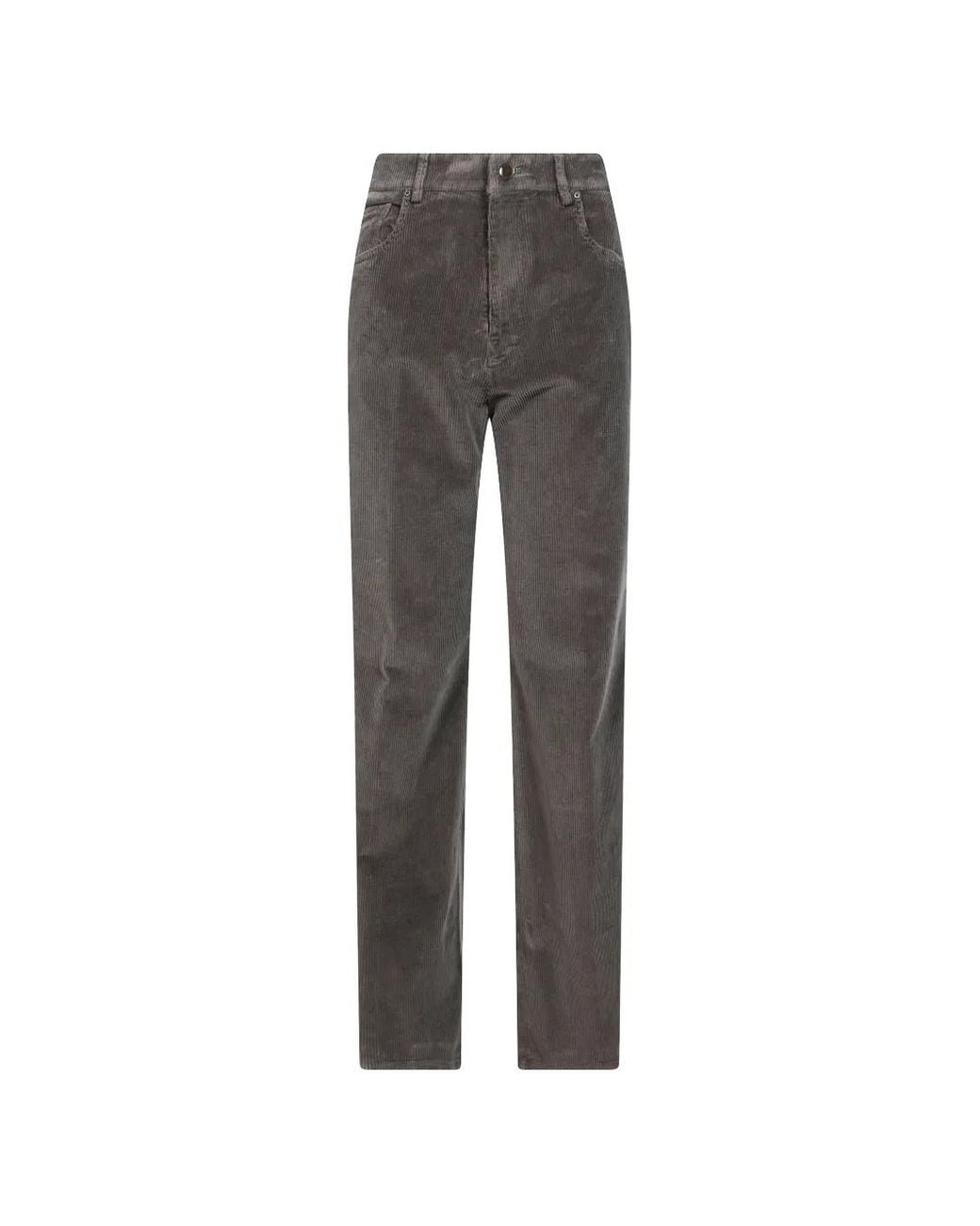 Berwich Gray Patrizia Corduroy Straight Trousers