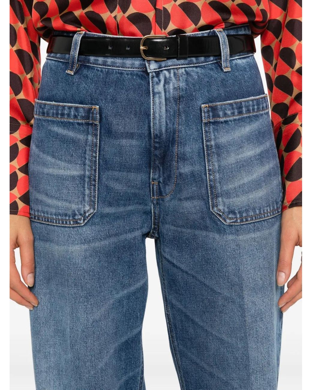 Seafarer Blue Patch-Pockets Jeans