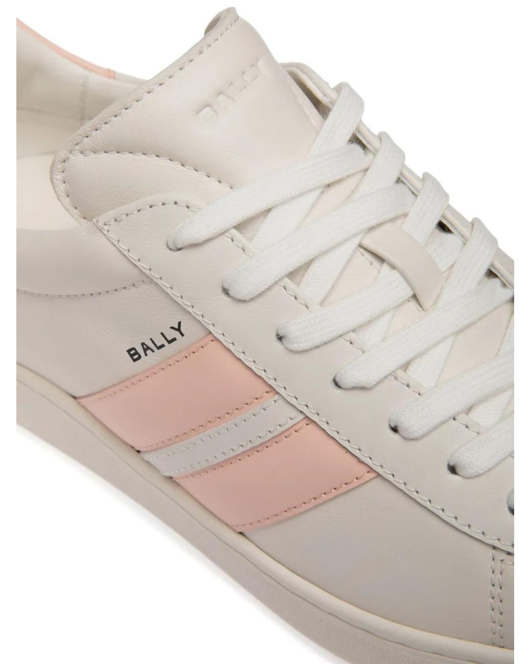 Bally White Tyger Leather Sneakers