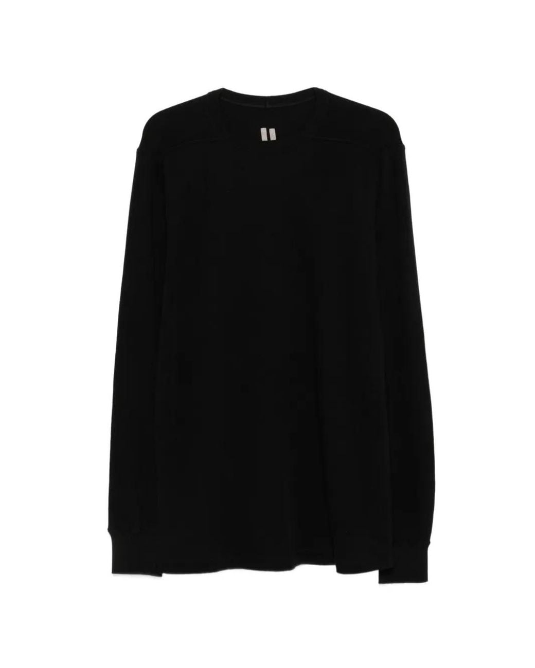 Rick Owens Black Pull Côtelé À Manches Longues for men