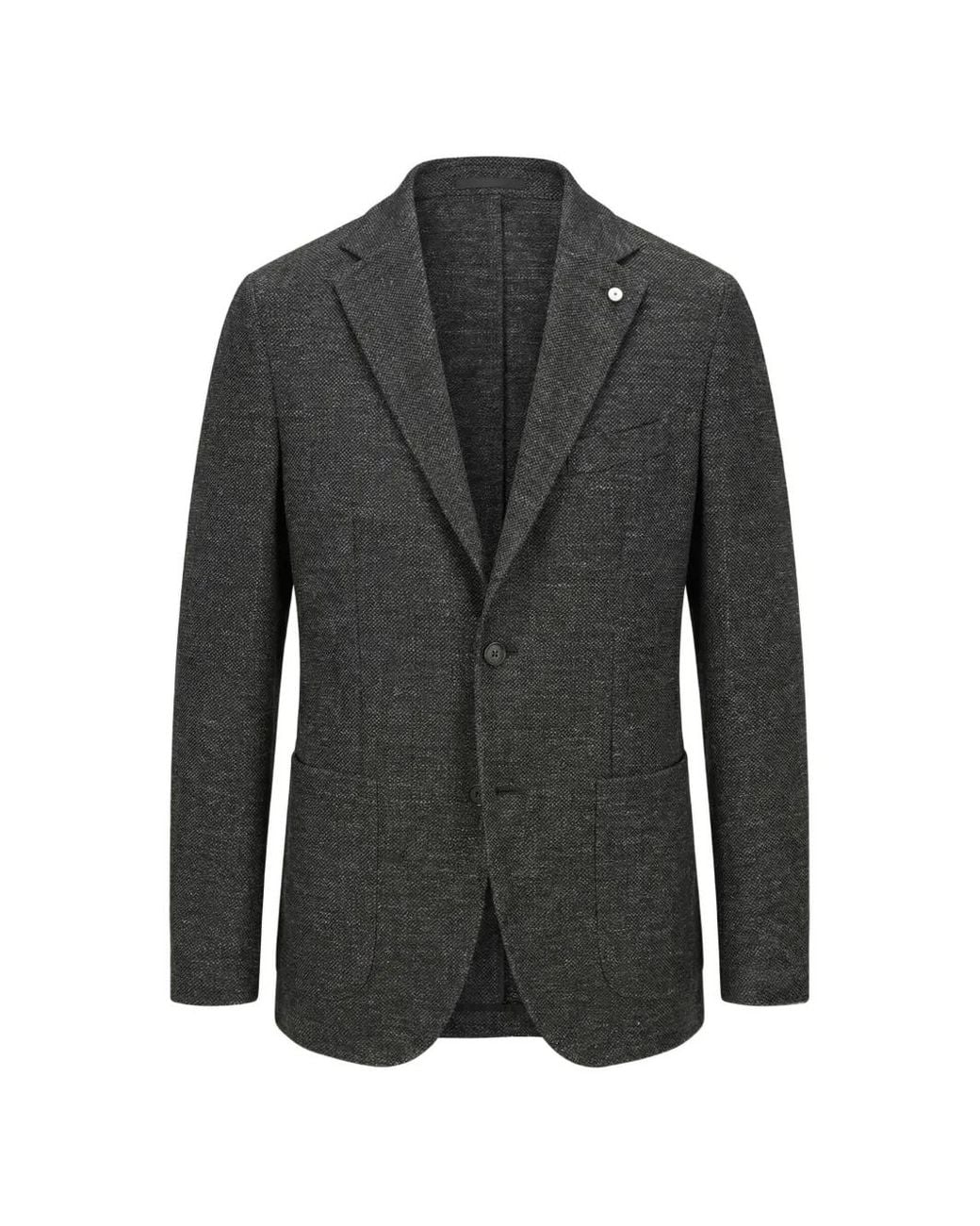 L.b.m. 1911 Black Notch-Lapel Single-Breasted Blazer for men