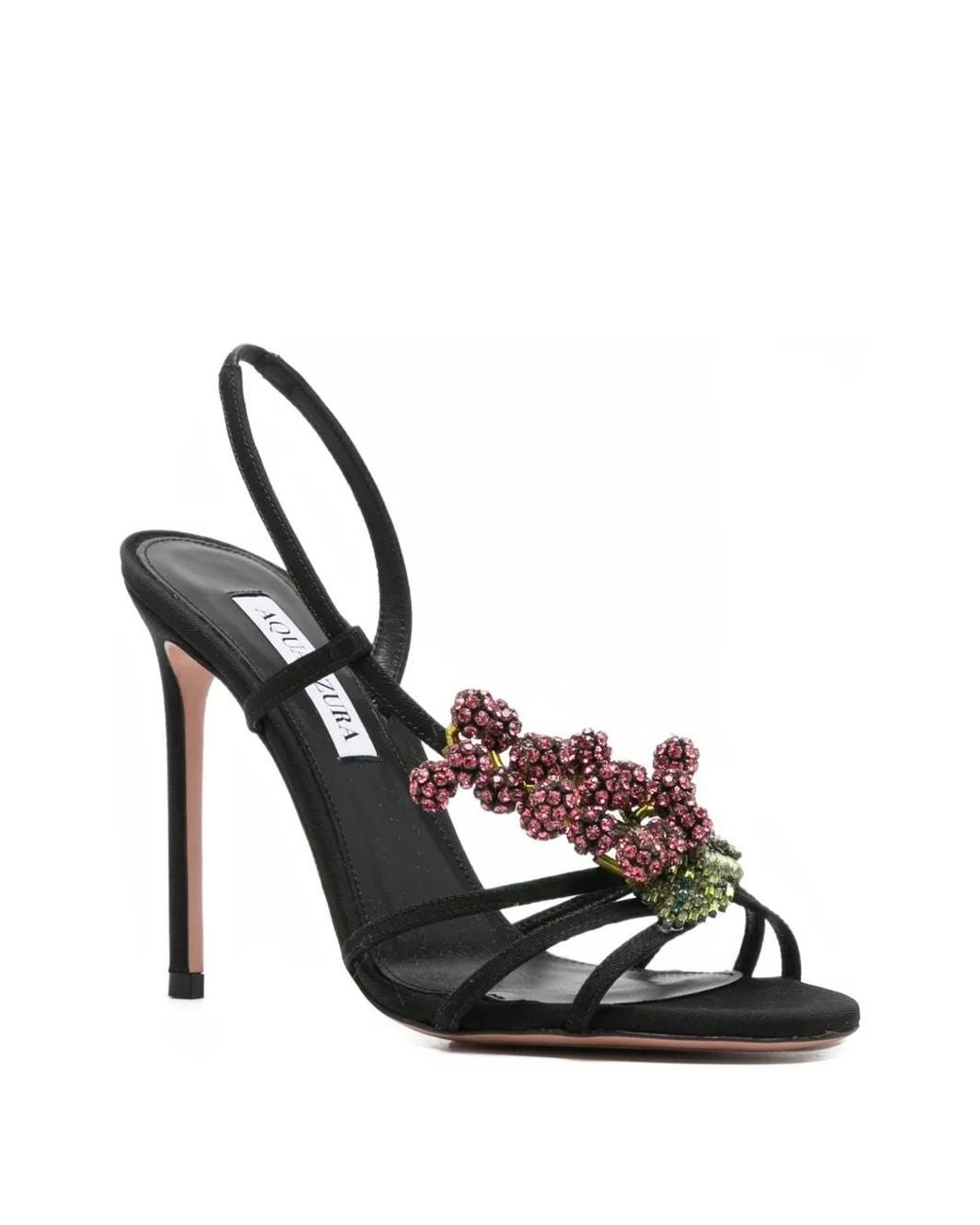 Aquazzura White Beaded Strap Heeled Sandals