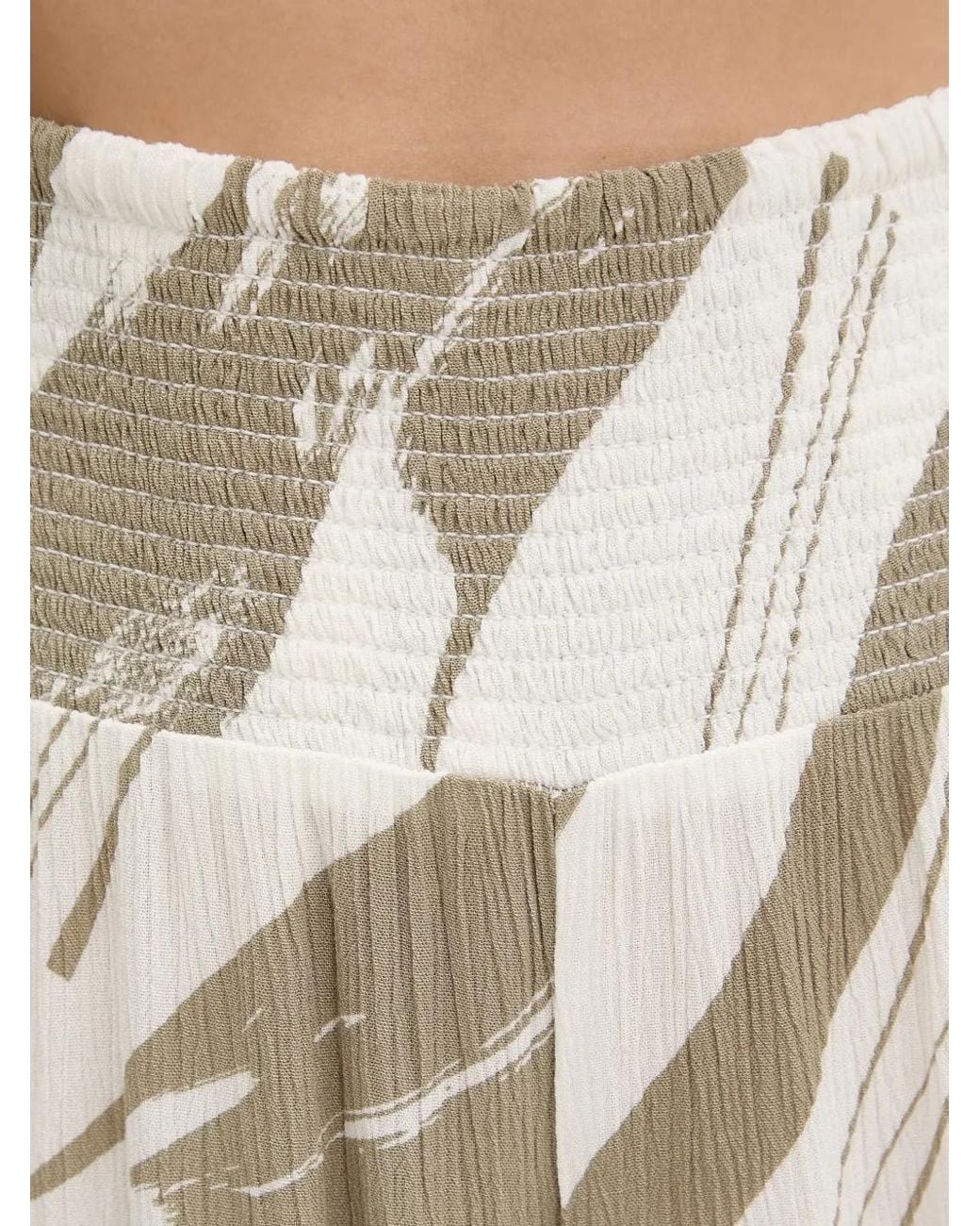 DKNY Natural Pantalon Froncé À Imprimé Abstrait