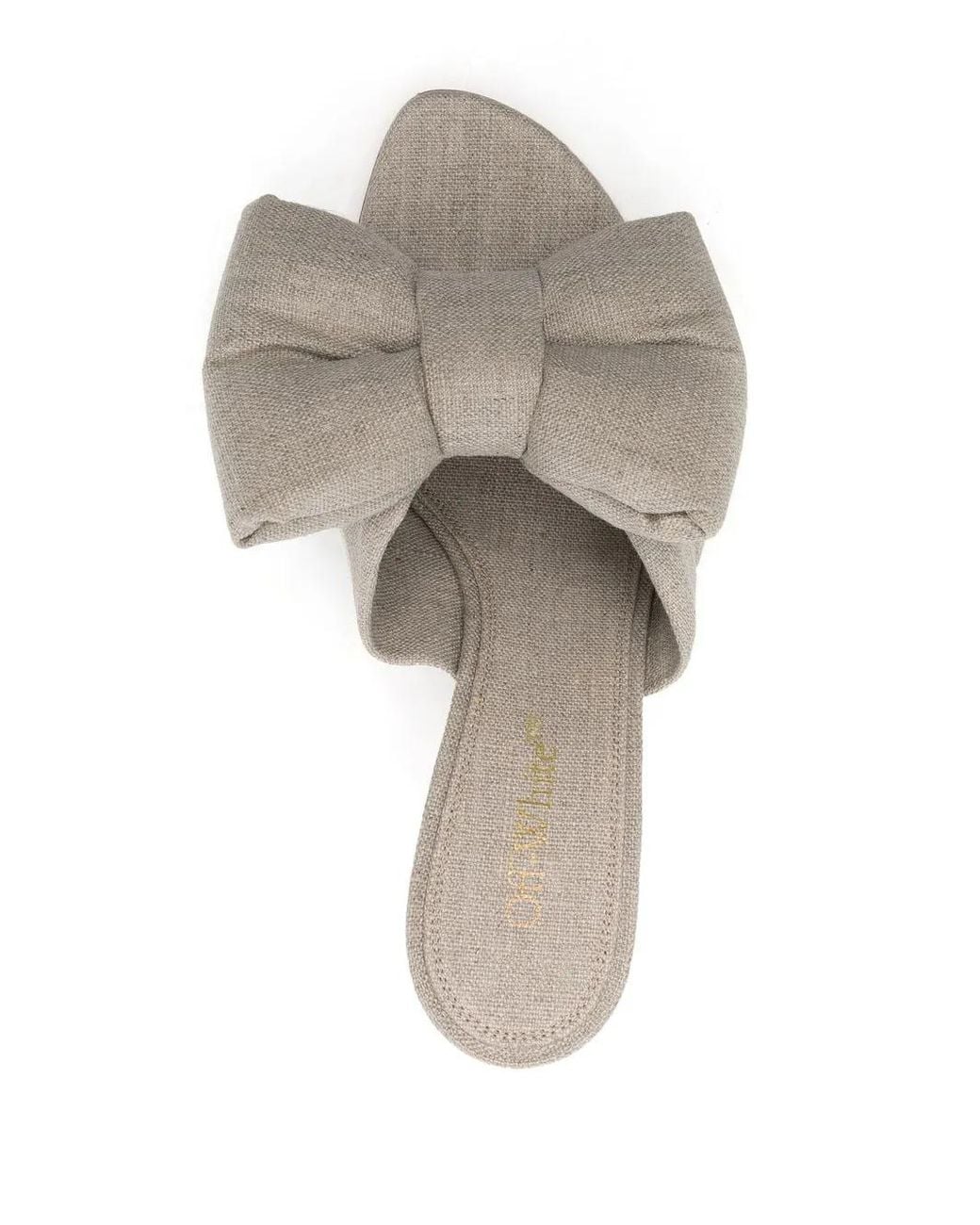 Off-White c/o Virgil Abloh Gray Bow-Detail Open-Toe Sandals