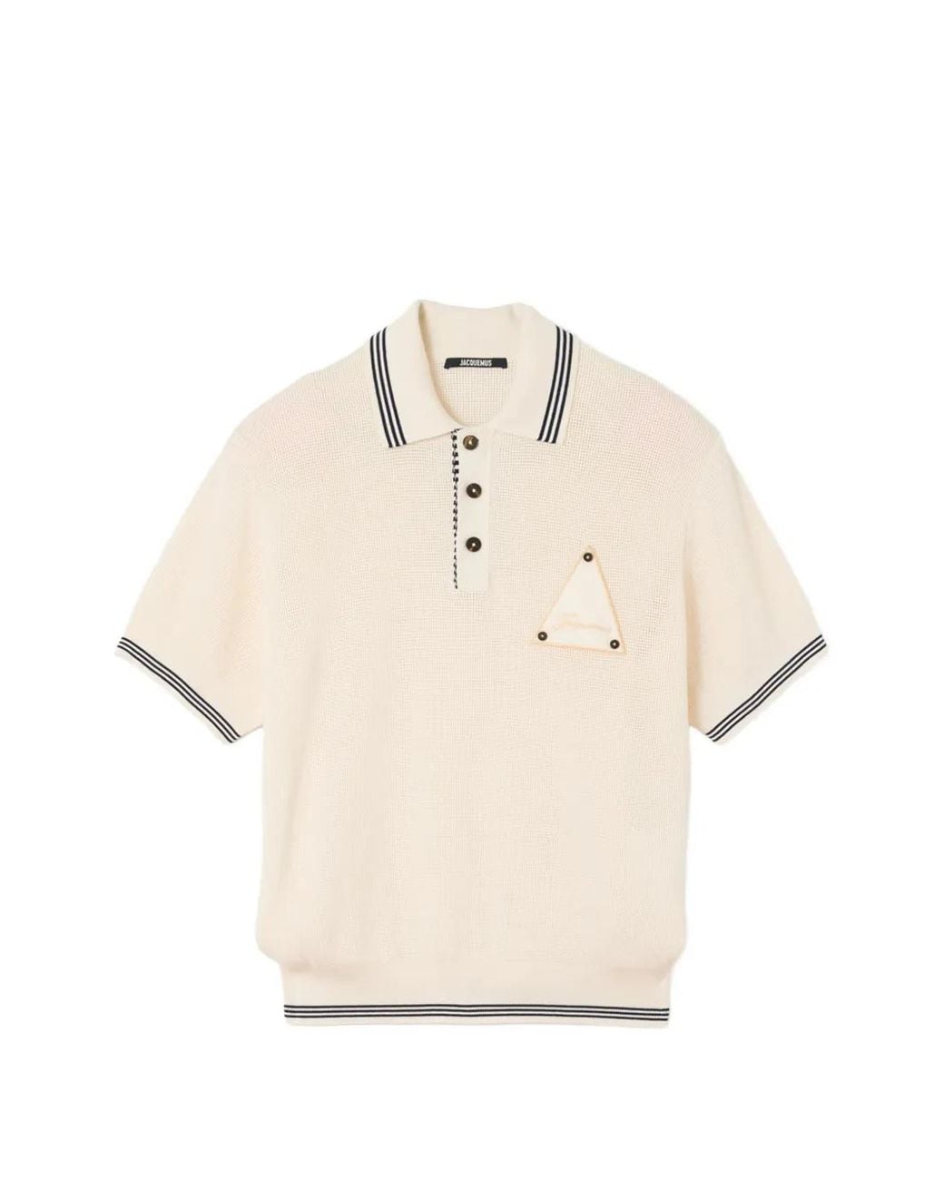 Jacquemus Natural Le Polo Voilier Stripe-Trim Polo Shirt for men
