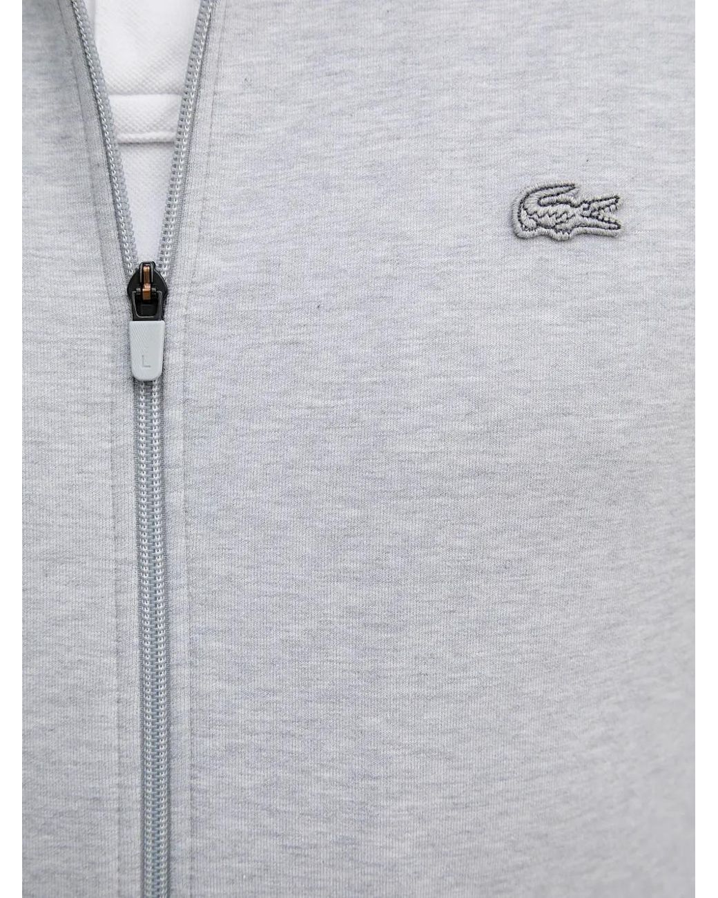 Pull Zippé À Patch Logo Lacoste pour homme en coloris Gray