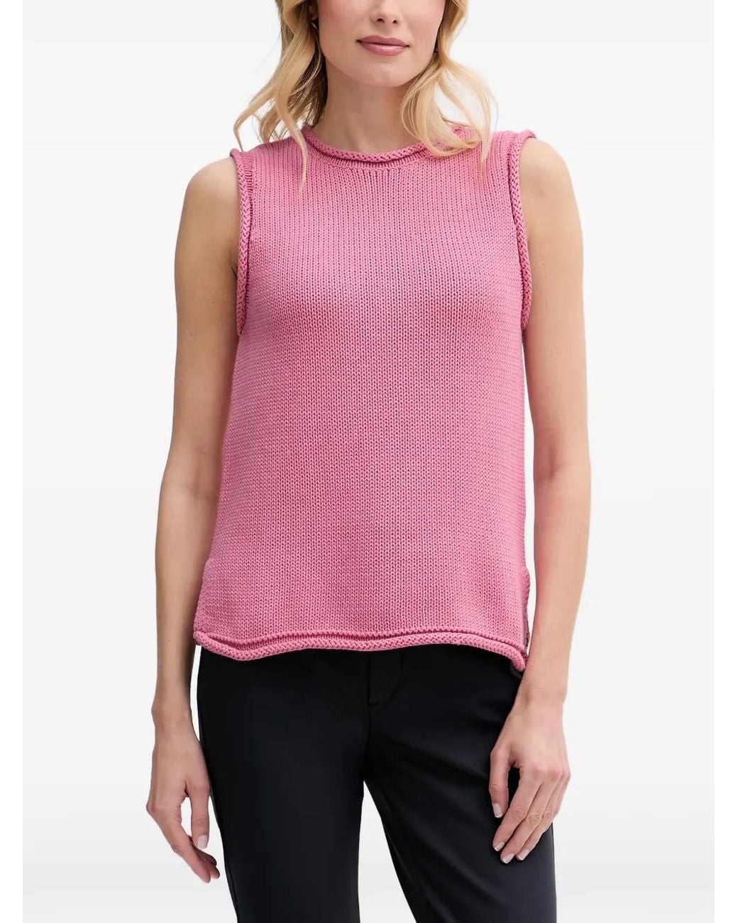 Mos Mosh Red Mmaubin Sl Sleeveless Side-Slit Top
