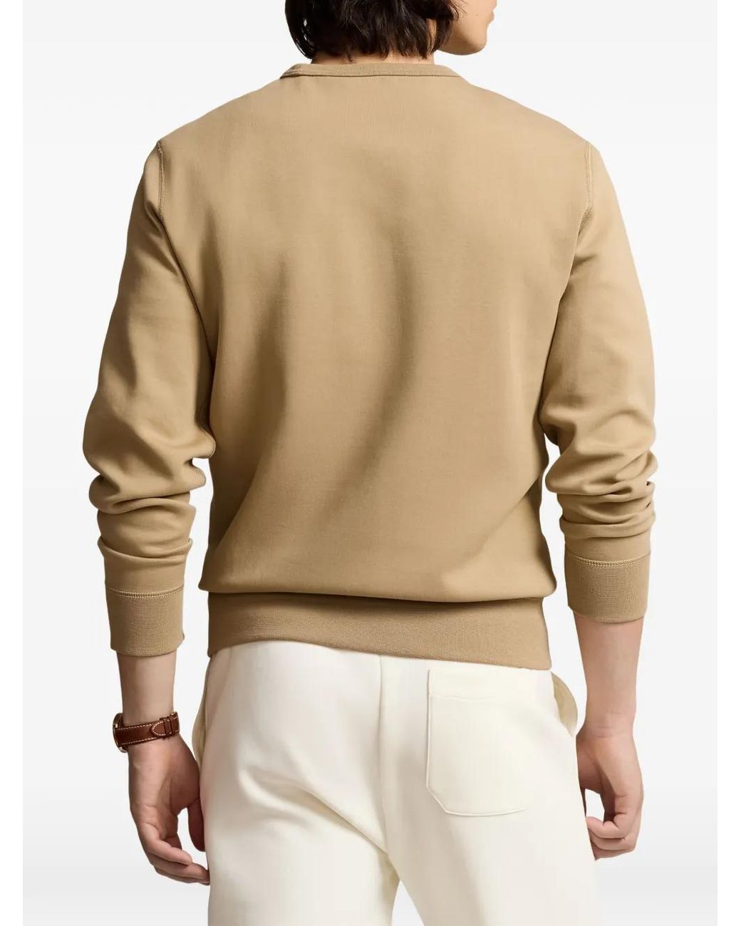 Polo Ralph Lauren Natural Logo-Embroidered Crew-Neck Sweater for men