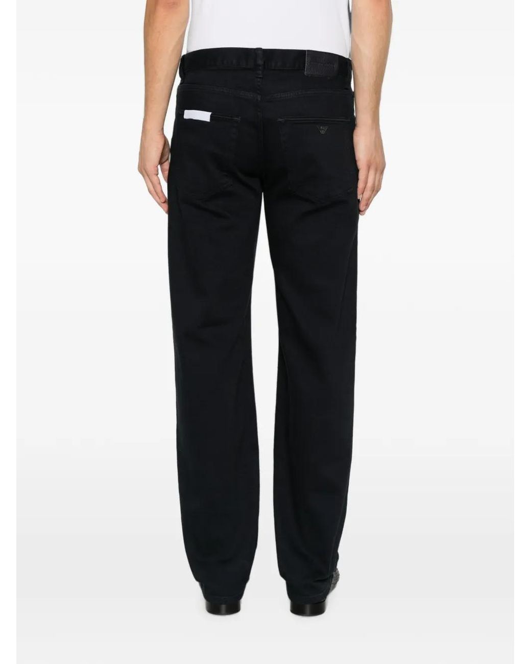 Emporio Armani Black Jean À Patch Logo for men