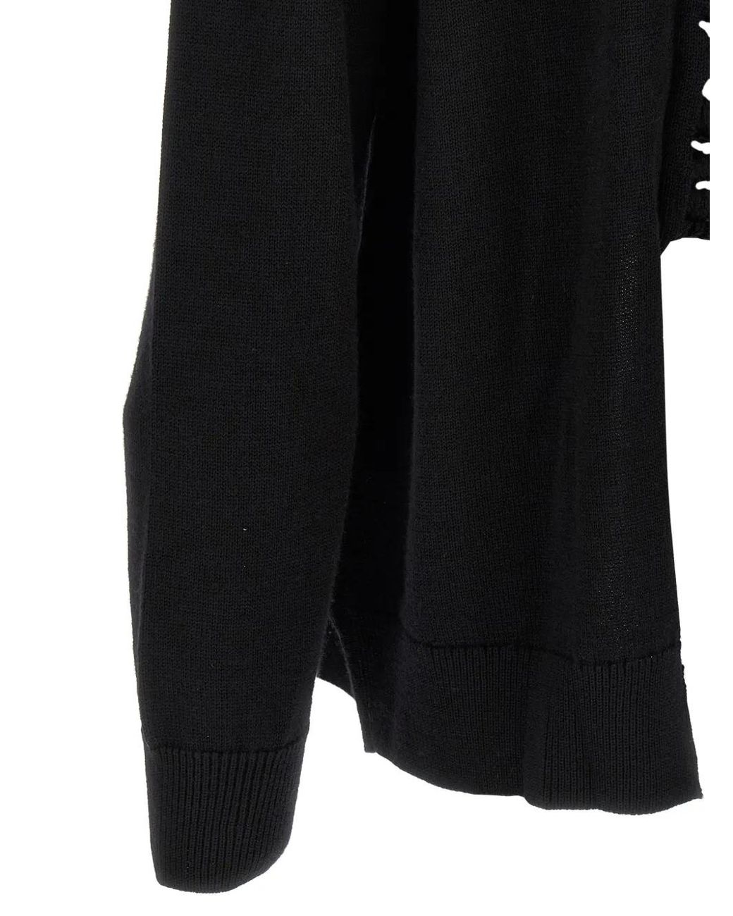 Comme des Garçons Black Panelled Open-Knit Cardigan for men