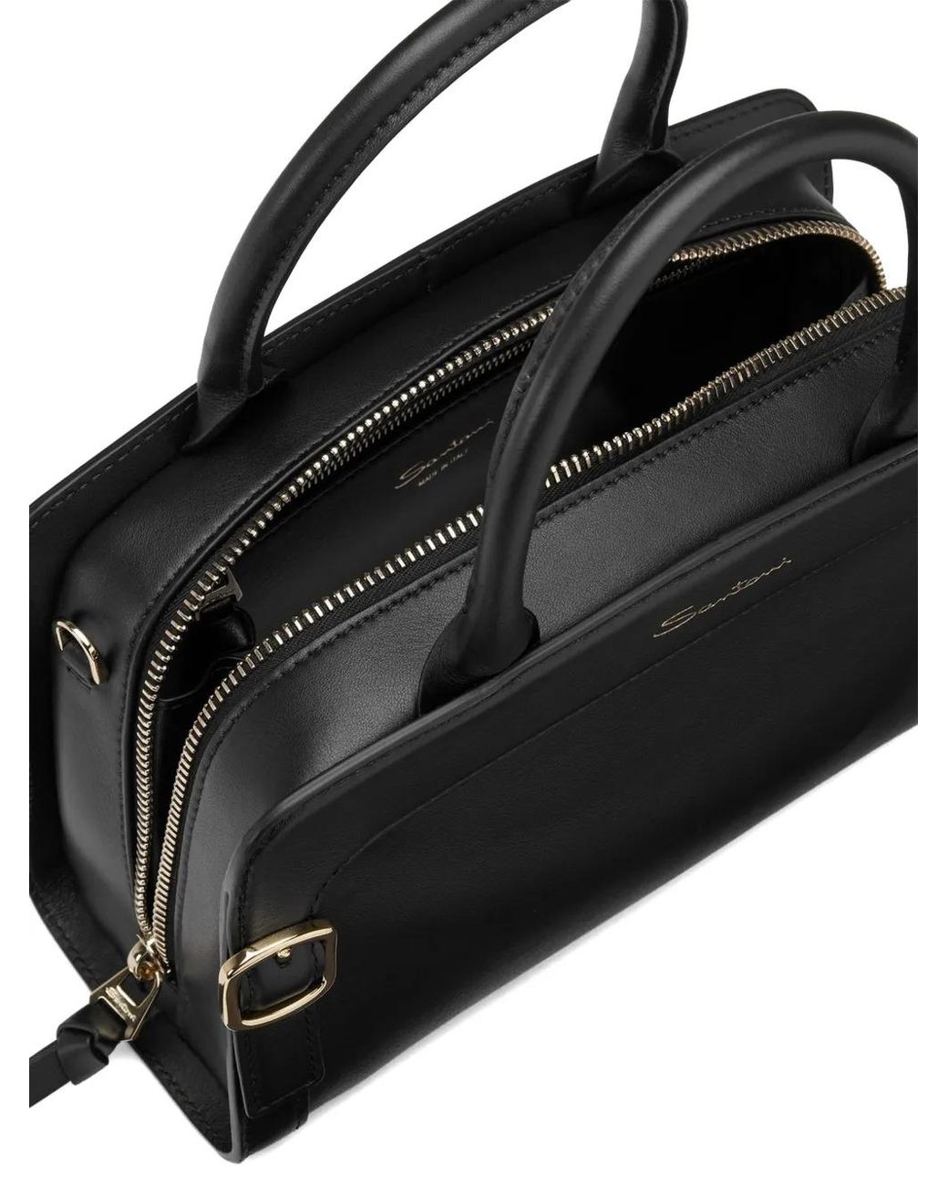Santoni Black Sac Cabas À Détail De Boucle