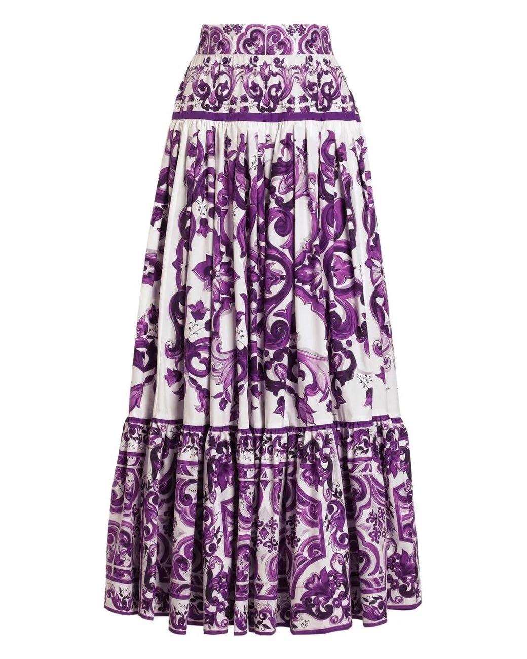 Dolce & Gabbana Maxi Rok Dg in het Purple