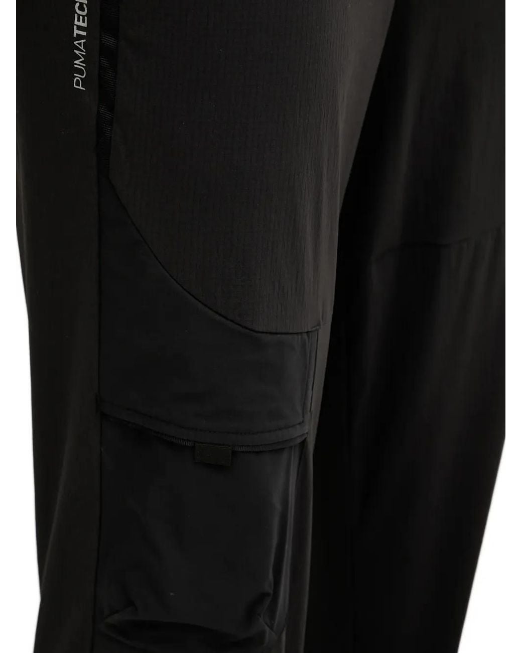 PUMA Black Logo-Print Cargo Pants for men