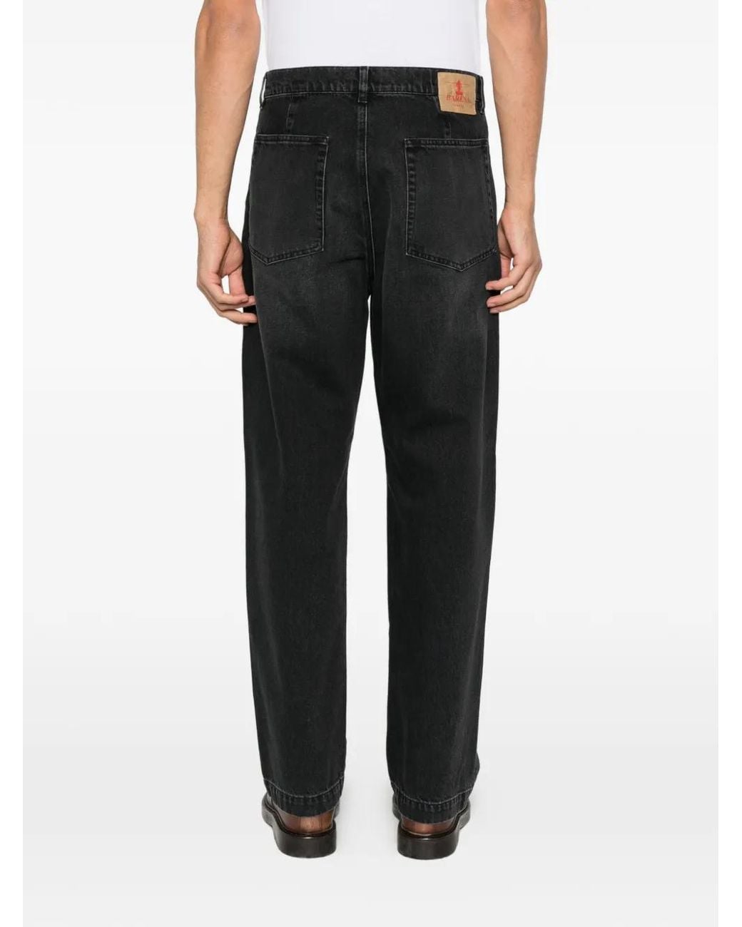 Barena Black Faded Straight-Leg Jeans for men