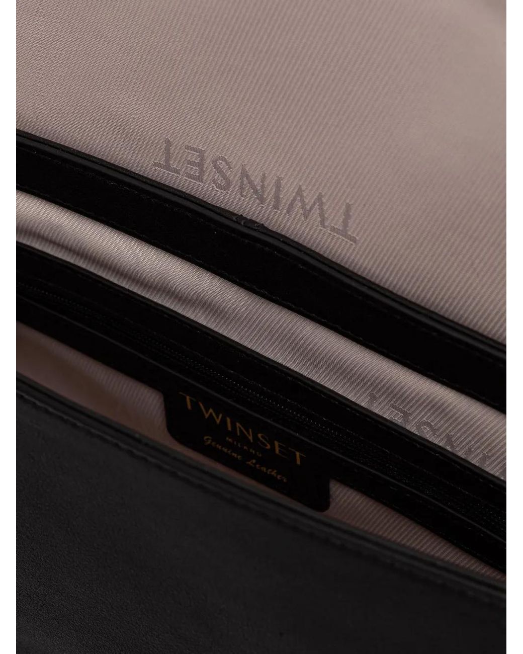 Twinset Black Logo-Embossed Shoulder Bag