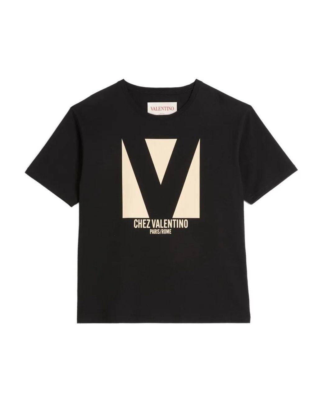 Valentino Garavani Black Chez-Print T-Shirt for men