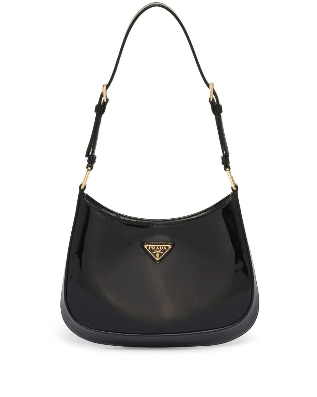 Prada Black Cleo Patent-Leather Shoulder Bag