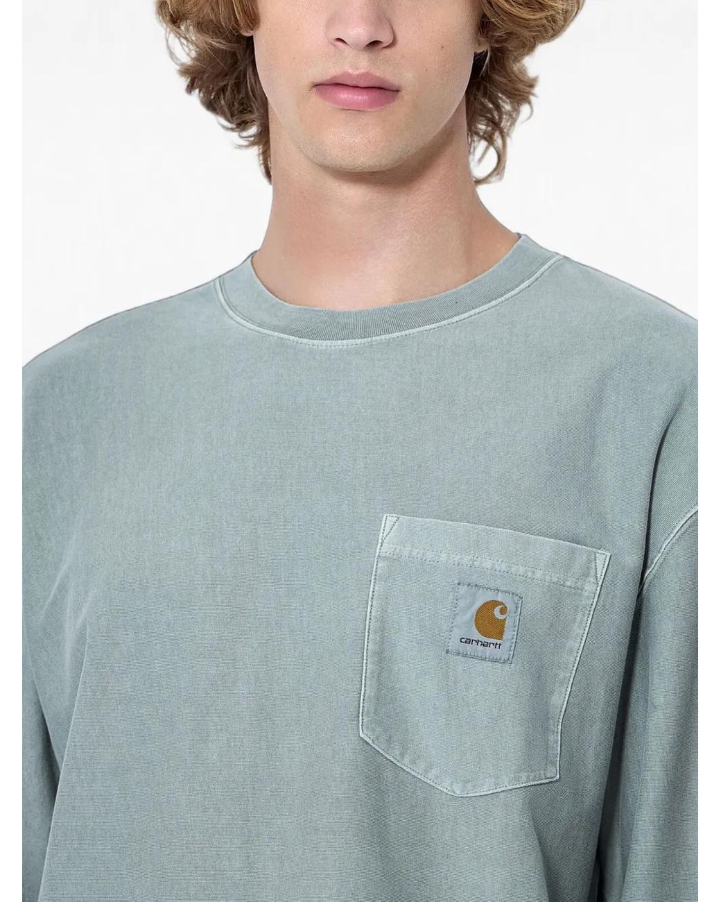 Carhartt Blue Pocket Long-Sleeve T-Shirt