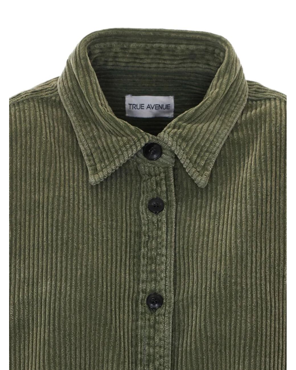 TRUE AVENUE Green Ludovica Corduroy Overshirt