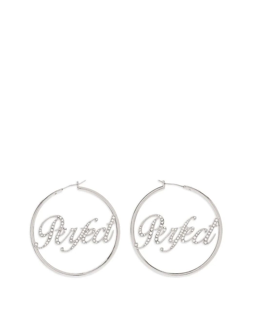 Marc Jacobs White The Perfect Pave Hoop Earrings