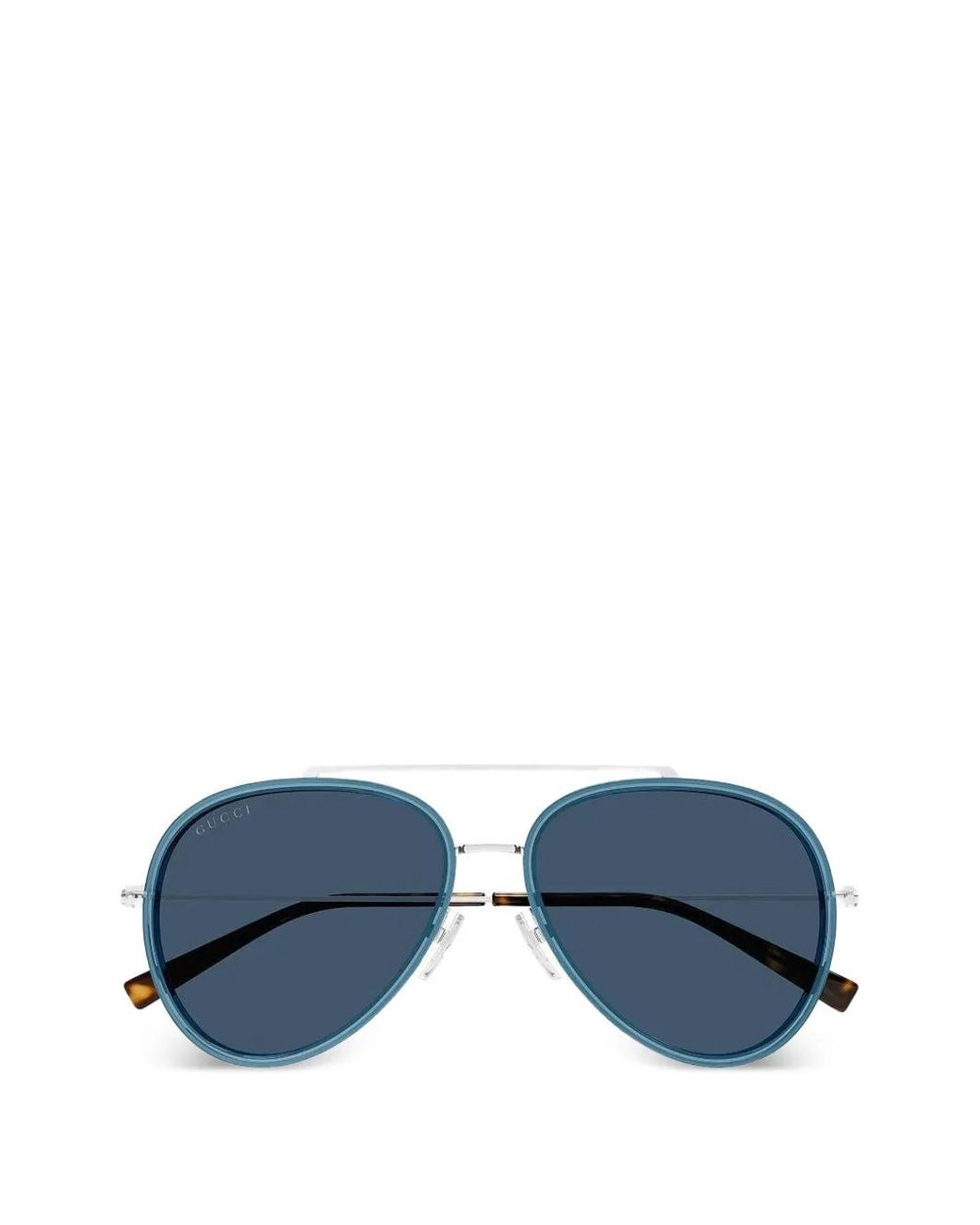 Gucci Blue Tiny Gg Pilot-Frame Sunglasses