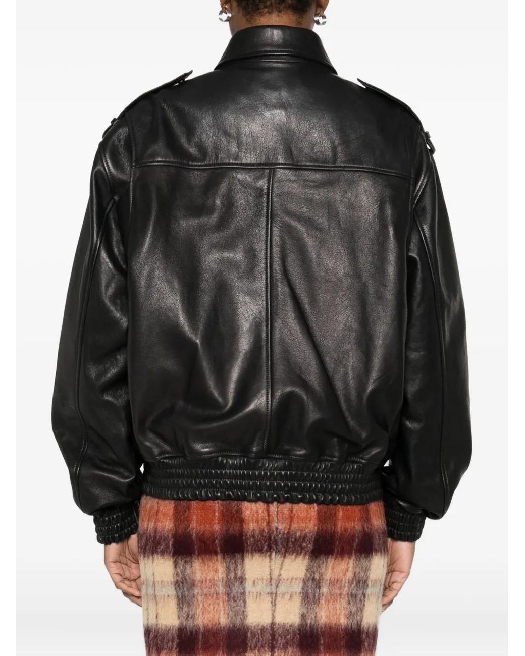 Arma Black Flap-Pocket Leather Jacket