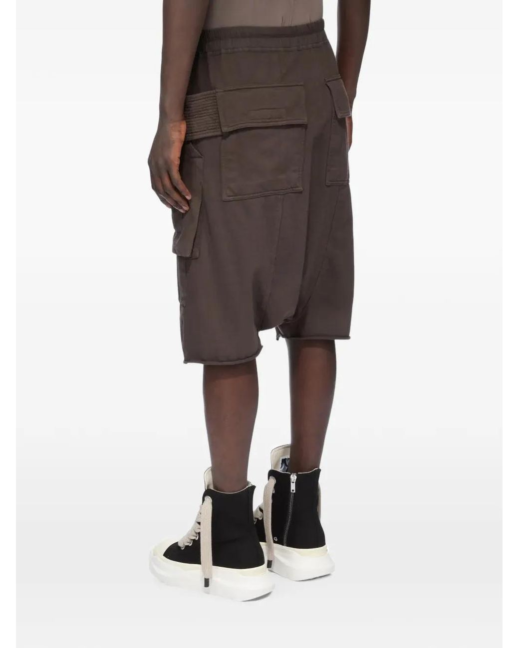 Rick Owens Brown Creatch Cargo Pods Multi-Pocket Cargo Shorts for men