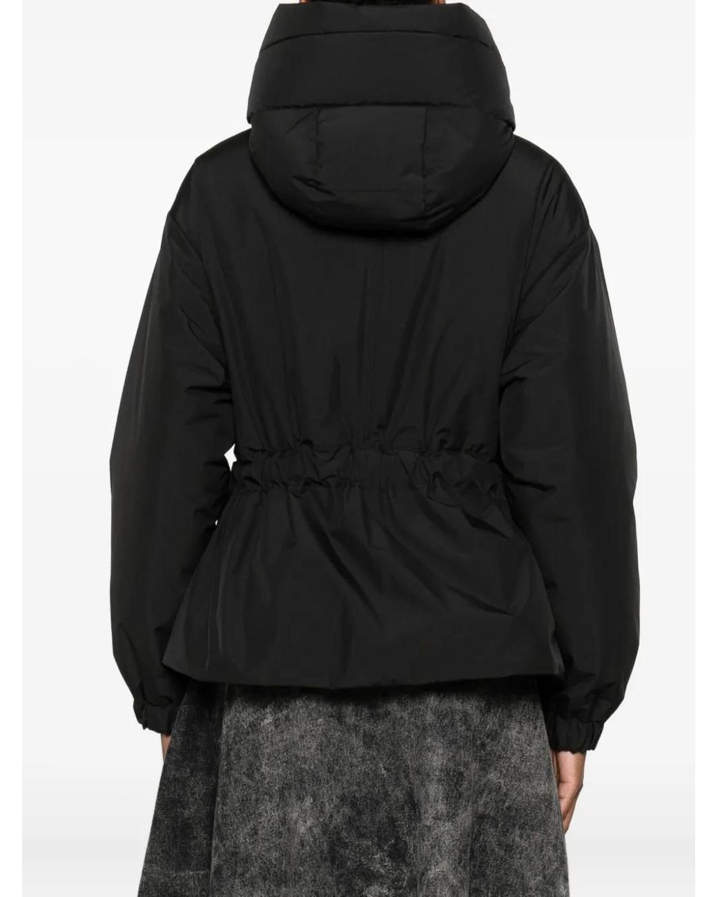 Moorer Black Belted High-Neck Jacket