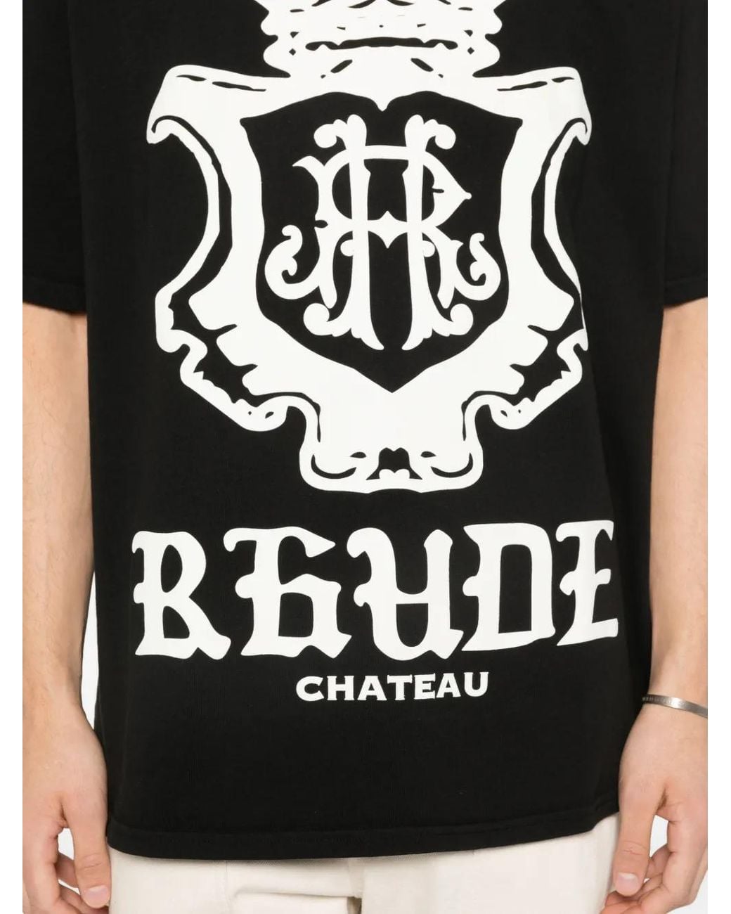 Rhude Black Graphic-Print T-Shirt for men