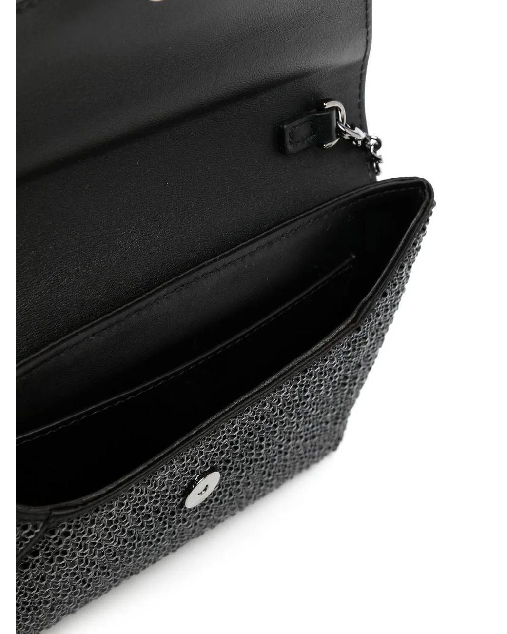 Versace Black La Medusa Embellished Satin Clutch