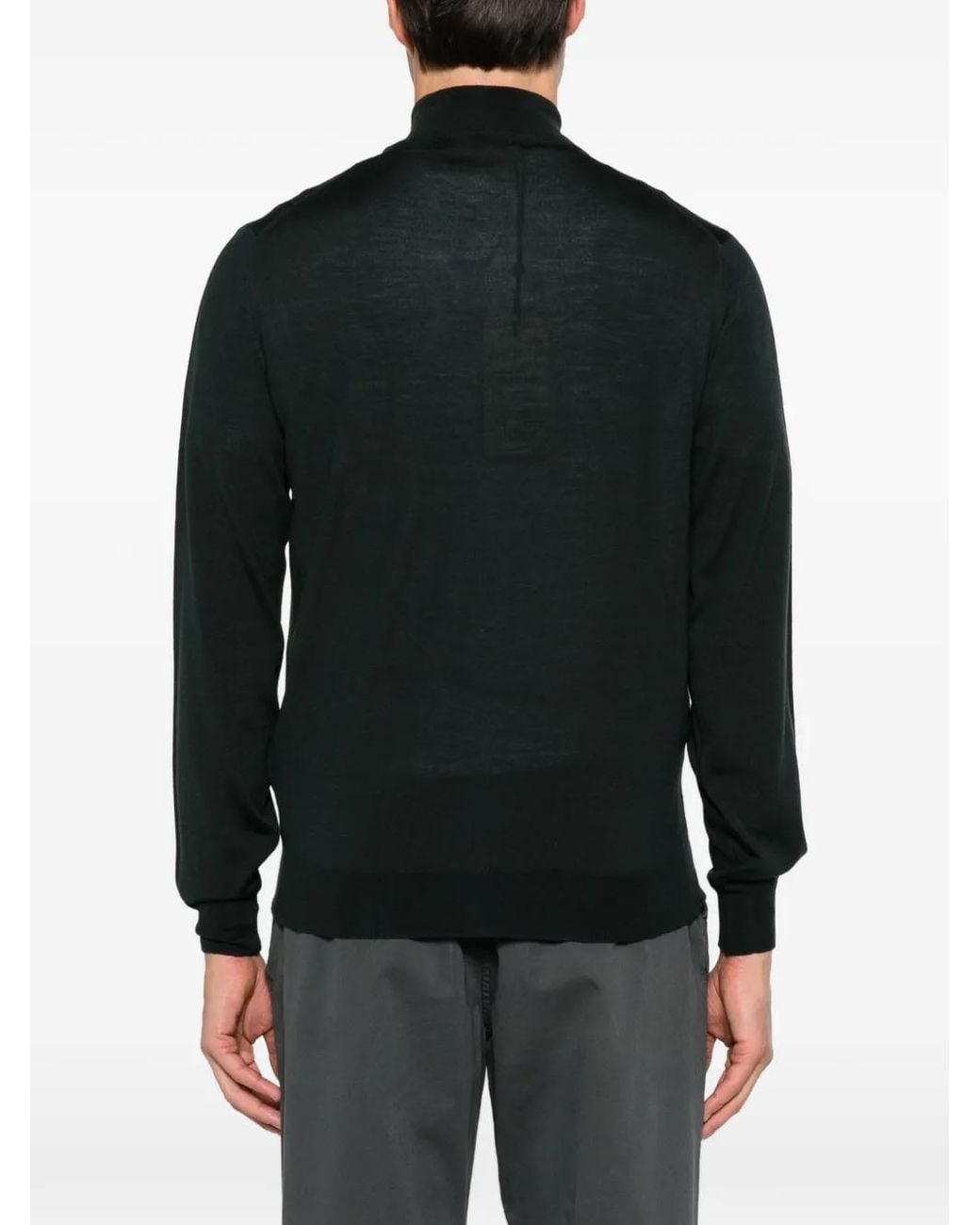 FILIPPO DE LAURENTIIS Black Button-Up High-Neck Cardigan for men