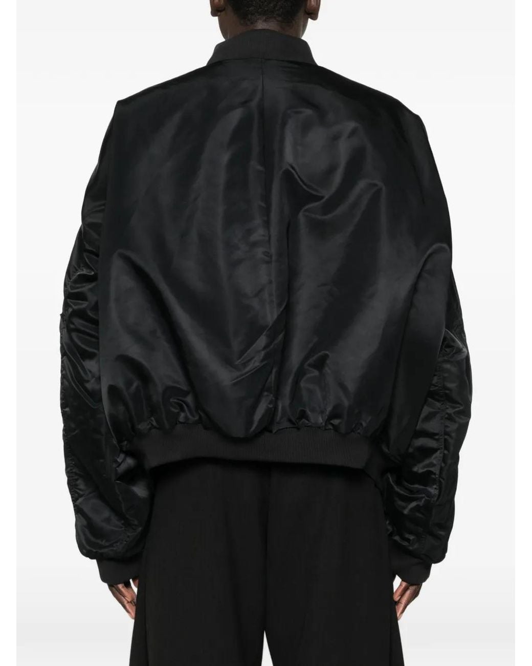 Adidas Black X Willy Chavarria Satin Bomber Jacket for men