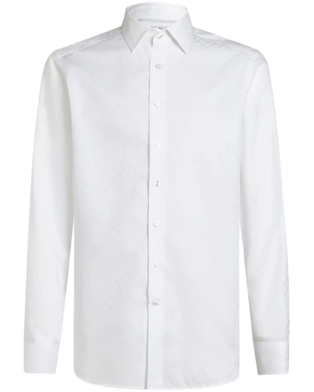 Etro White Cotton Jacquard Shirt for men