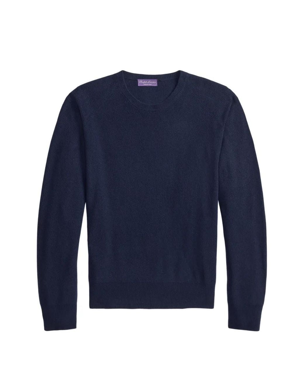 Ralph Lauren Blue Ribbed Cashmere Sweater for men