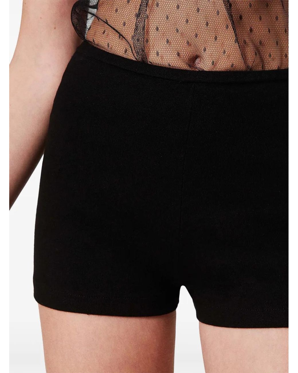 Twinset Black Fitted Fine-Knit Shorts