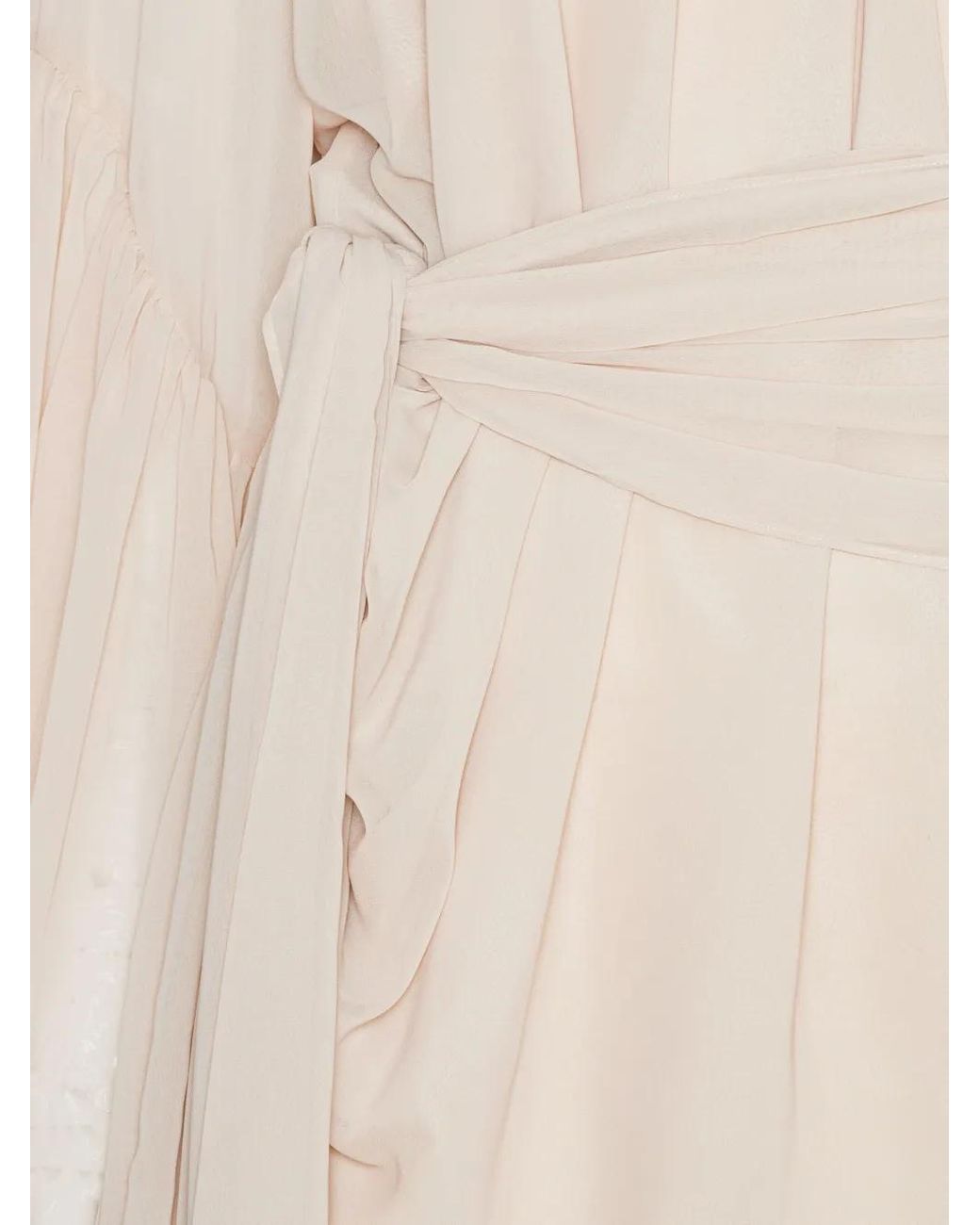 ROTATE BIRGER CHRISTENSEN White Chiffon Dress With Shoulder Straps And Tie