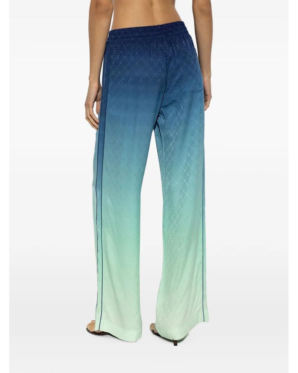 Casablanca Blue Gradient Monogram-Pattern Trousers