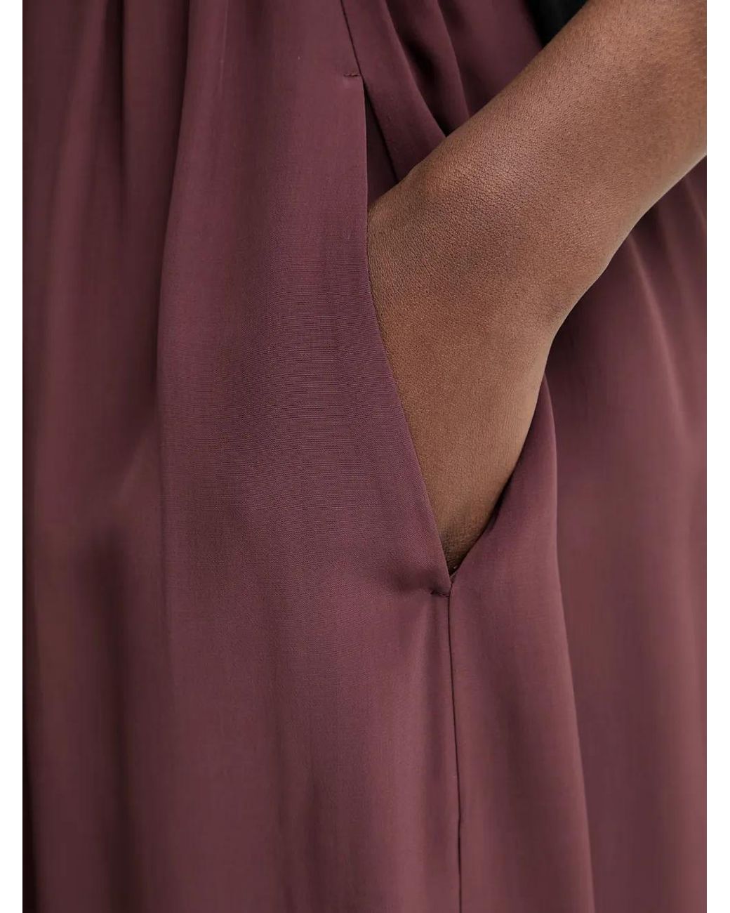 Sisley Purple Pantalon Palazzo À Taille Élastiquée