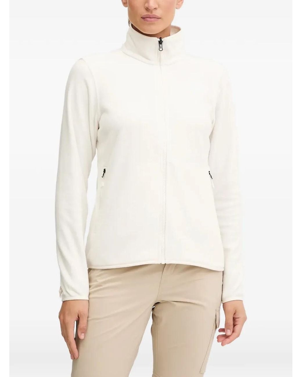 The North Face White Veste En Polaire À Fermeture Zippée