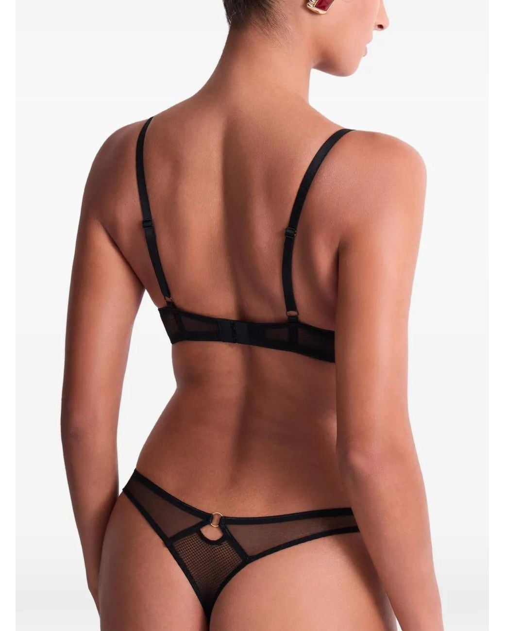 Aubade Black Sweet Euphoria Embroidered Thong